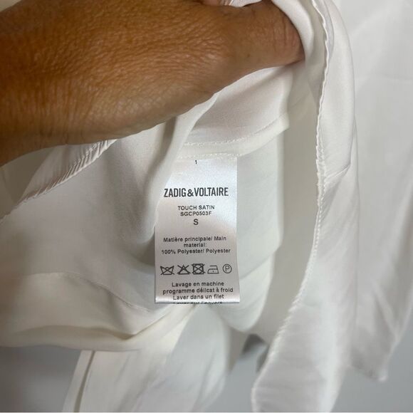 Zadig & Voltaire Twelve Satin Top Blouse New Small - Picture 8 of 10